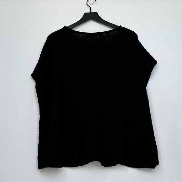 Eileen Fisher Peruvian Organic Cotton Boucle Square Top in Black | XL | GUC - Picture 3 of 13